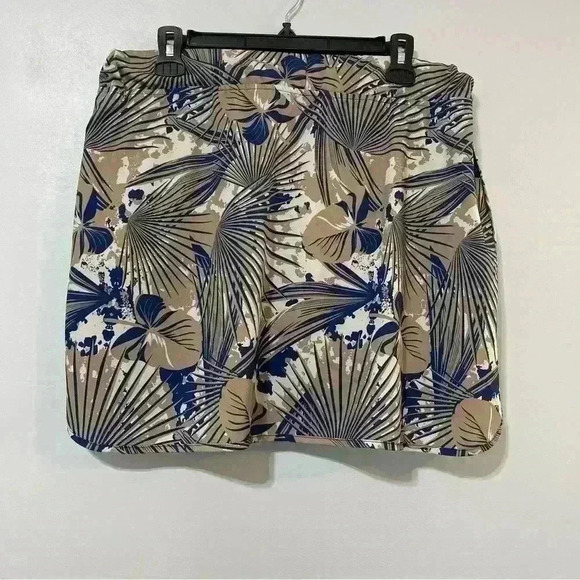 Gerry Size Large Skirt Shorts Green Blue Tropical Drawstring Pockets Athletic - Picture 2 of 10